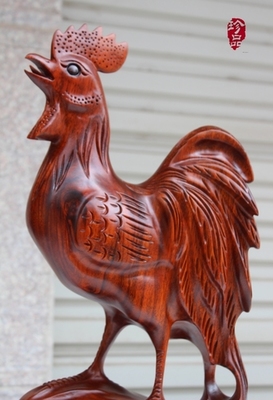 越南紅木雞擺件 傳統工藝與生肖文化的完美融合